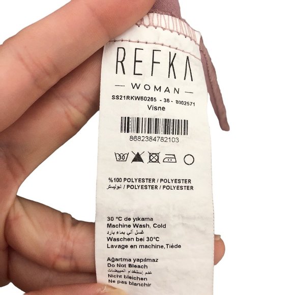 Refka Pearl Beaded Stand Collar Deep Pink Dress Size 4 - Picture 8 of 8